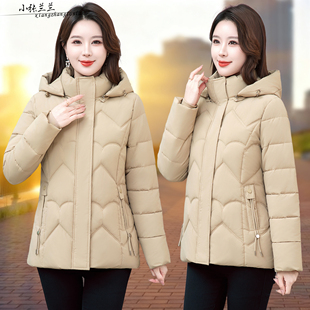 棉衣女活帽短款 保暖羽绒棉2025年新款 外套 小棉袄修身 帽子可拆冬季