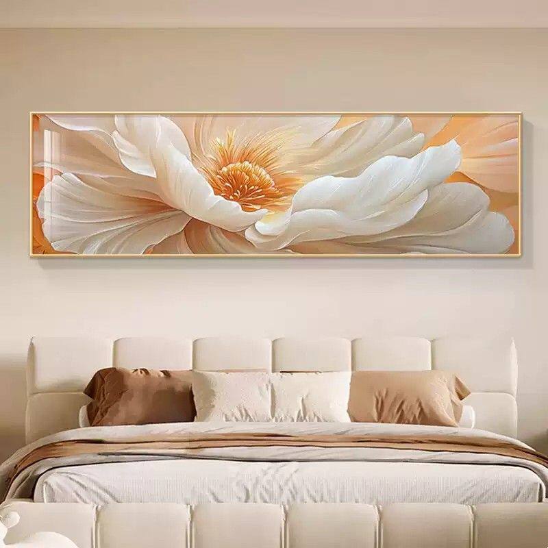 奶油风卧室床头装饰画温馨花卉情侣房间挂画高级感沙发背景墙壁画