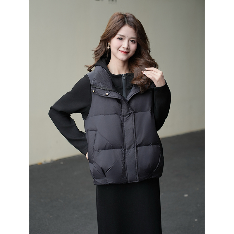柒院家微胖大码立领保暖羽绒马甲
