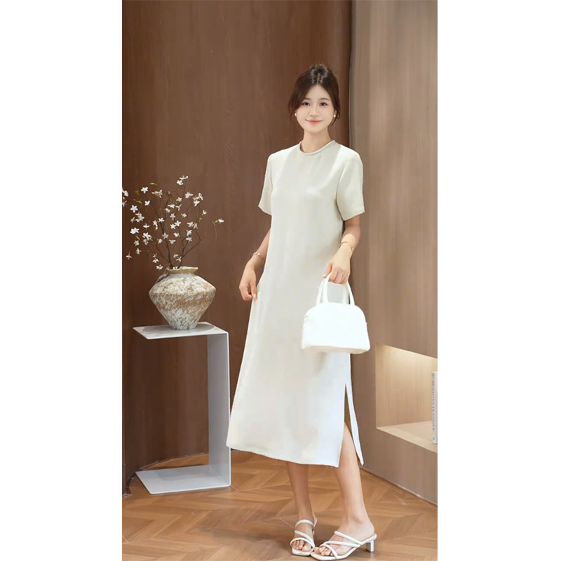 柒院家微胖大码设计轻奢感连衣裙