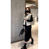 女装 设计感休闲职业马甲2025秋季 新款 柒院家大码 宽松显瘦短款 马夹