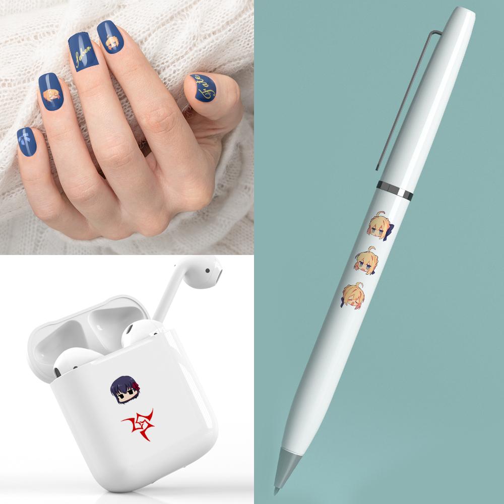 漫能fate指甲贴可爱彩色小贴纸耳机电脑装饰贴防水日系卡贴周边