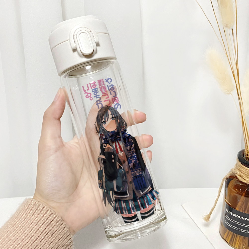 漫能我的青春恋爱物语果然有问题玻璃杯双层二次元日本动漫周边