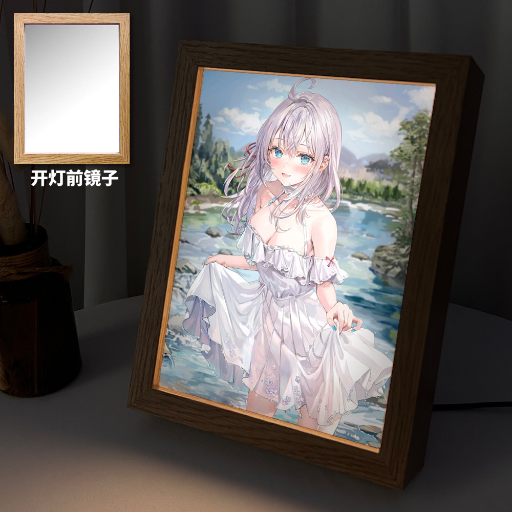 不时轻声地以俄语遮羞的邻座艾莉同学灯光画二次元小夜灯摆件镜子