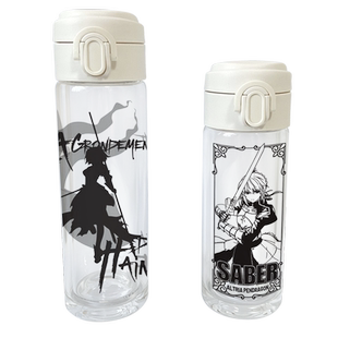 漫能fate双层玻璃杯带盖saber远坂凛贞德日本动漫周边二次元杯子