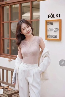 罩杯一体秋冬新款 丽维保暖背心B3075B1152磨毛绒内搭蕾丝打底衫
