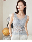 清仓正品 丽维B1151背心蕾丝美背女吊带打底背心一体胸垫