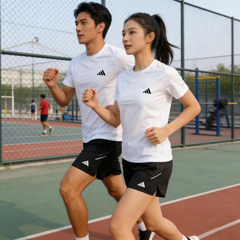 夏季速干冰丝跑步健身套装两件套