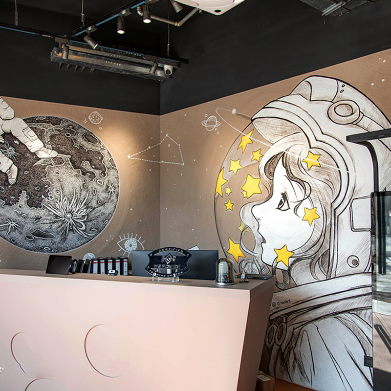 精品3d墙体绘画客厅墙面涂鸦手绘简约现代别墅国画全国画师上门定