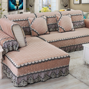 冬季欧式毛绒布艺沙发垫通用沙发套