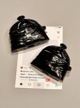 趣味搞怪黑色垃圾袋适用倍思M2sPro倍思M3S耳机壳Baseus保护套m3s小众卡通m2sPro全包防摔硅胶软盒m2s男女款