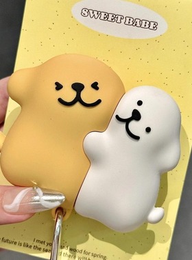 可爱贴贴拥抱线条小狗适用vivotwsAir3Pro耳机壳vivotws4保护套iQOOtwsAir2小众3e全包A4防摔A2软盒1i/1e男女