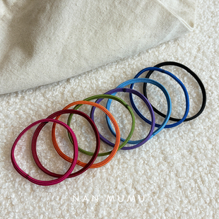 韩国进口新款 糖果色基础扎发高弹力耐用皮筋马尾发绳不勒发头绳女