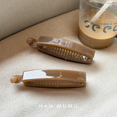 韩国进口france春夏咖色长条形扭扭夹盘发马尾夹后脑勺香蕉夹发夹