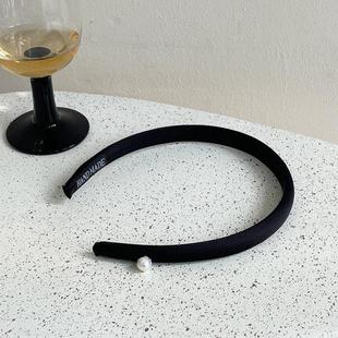 NanMuMu单边珍珠缎面发箍 韩国淡水珍珠巴洛克小众高级感发卡头箍