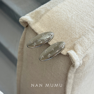 NANMUMU金属蝴蝶结椭圆鸭嘴夹 韩国进口碎发侧边刘海夹小众迷你夹