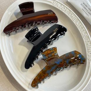 韩国冬季france醋酸抓夹发夹气质女后脑勺大号发量多黑色鲨鱼夹