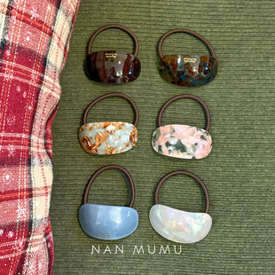 韩国进口france椭圆半圆醋酸皮筋 高颅顶高马尾盘发头饰发圈发绳