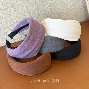 NANMUMU宽边绒面秋冬发箍 韩国进口高颅顶压发头饰高级感外戴头箍
