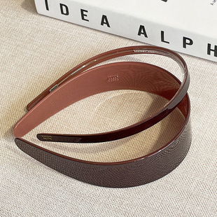 2025韩式 发卡头饰 france洗脸醋酸高级感发箍宽边细边简约咖色女款