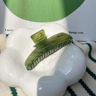 2025新款 抓夹女韩国France绿色鲨鱼夹发夹 高级感大号醋酸超好看