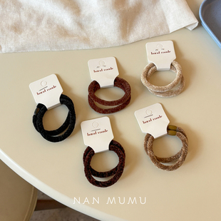 NANMUMU秋冬毛绒发绳 韩国进口高颜值气质皮圈马尾高弹力无痕皮筋