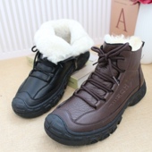 冬老北京布鞋 高帮休闲防滑耐磨东北防寒 男棉鞋 加厚羊毛鞋 男大棉鞋