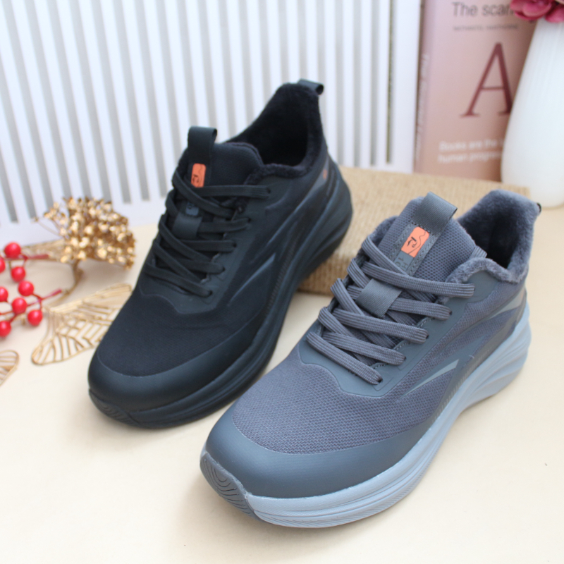 冬老北京布鞋加绒保暖男棉鞋薄绒系带男休闲鞋男运动鞋舒适二棉鞋