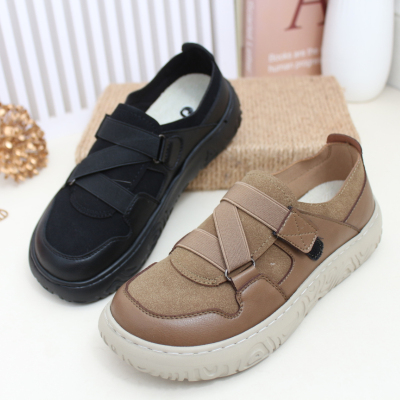 女单鞋超轻防滑透气粘带健步鞋软