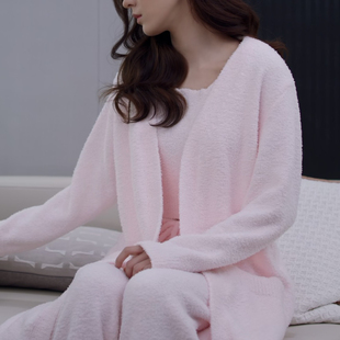 你的谎言也动听秦翡张予曦同款粉色睡衣女秋冬珊瑚绒三件套家居服