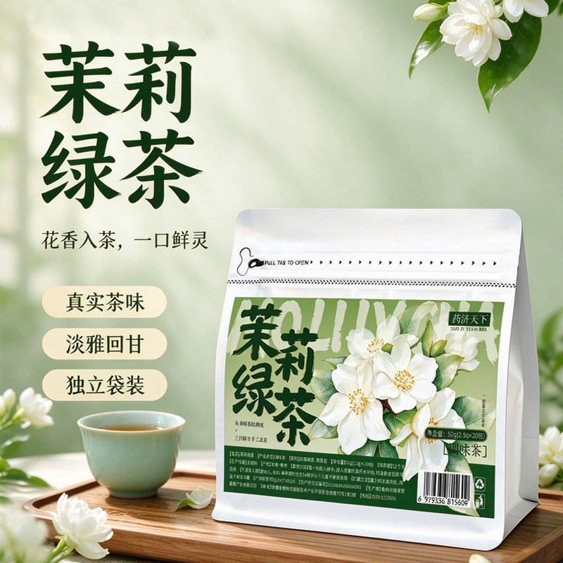 茉莉花茶绿茶清香花茶袋泡浓香型叶冷泡茶叶独立小包装