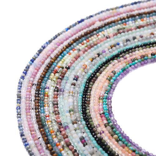 切面天然石小珠子串珠3-3.5mm手工diy米珠手链配饰材料混色珠