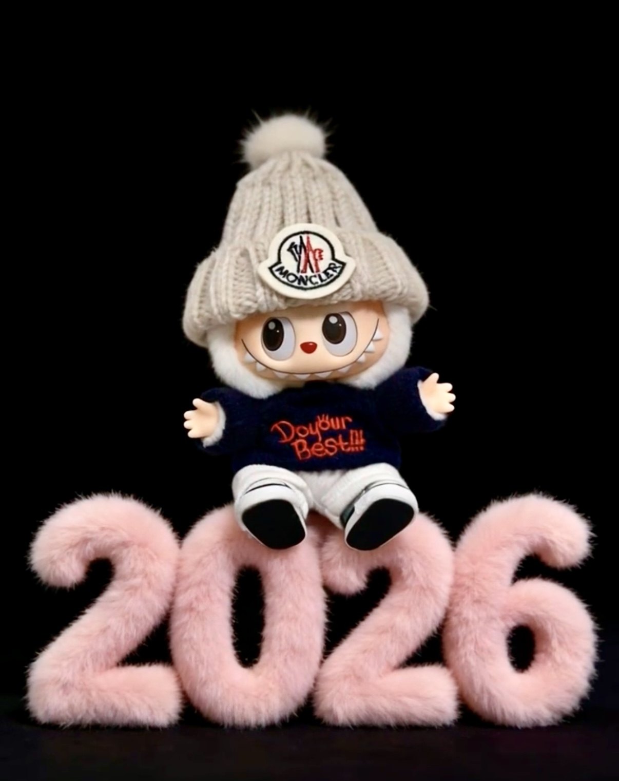 拉布布一二三代通穿17cm栗子可可咖条纹针织毛线帽套装labubu娃衣,模玩/动漫/周边/娃圈三坑/桌游,潮玩娃衣,淘宝优惠券,粉丝福利购,淘宝优惠卷