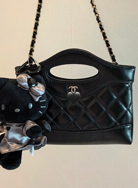 日本NIC50周年Kitty限定全黑碳灰kt凯蒂猫毛绒玩具公仔书包挂件