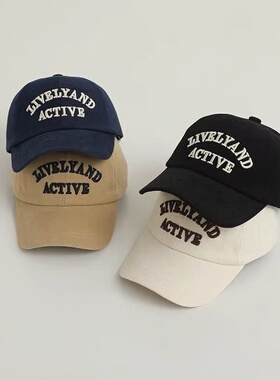 新款儿童帽子男童女童韩版鸭舌帽英文字母刺绣百搭时尚出游棒球帽