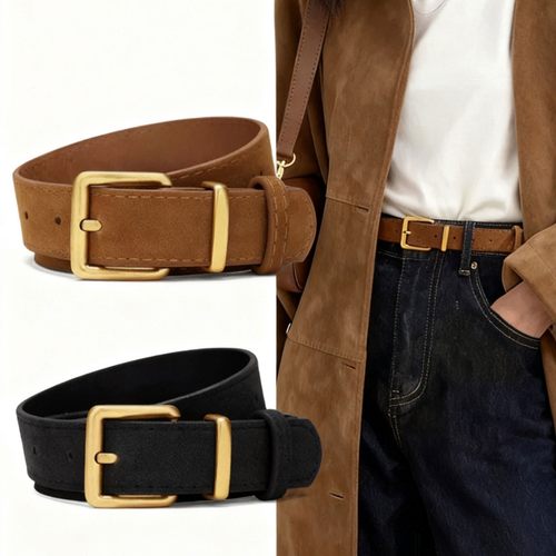 美拉德感绒面针扣腰带