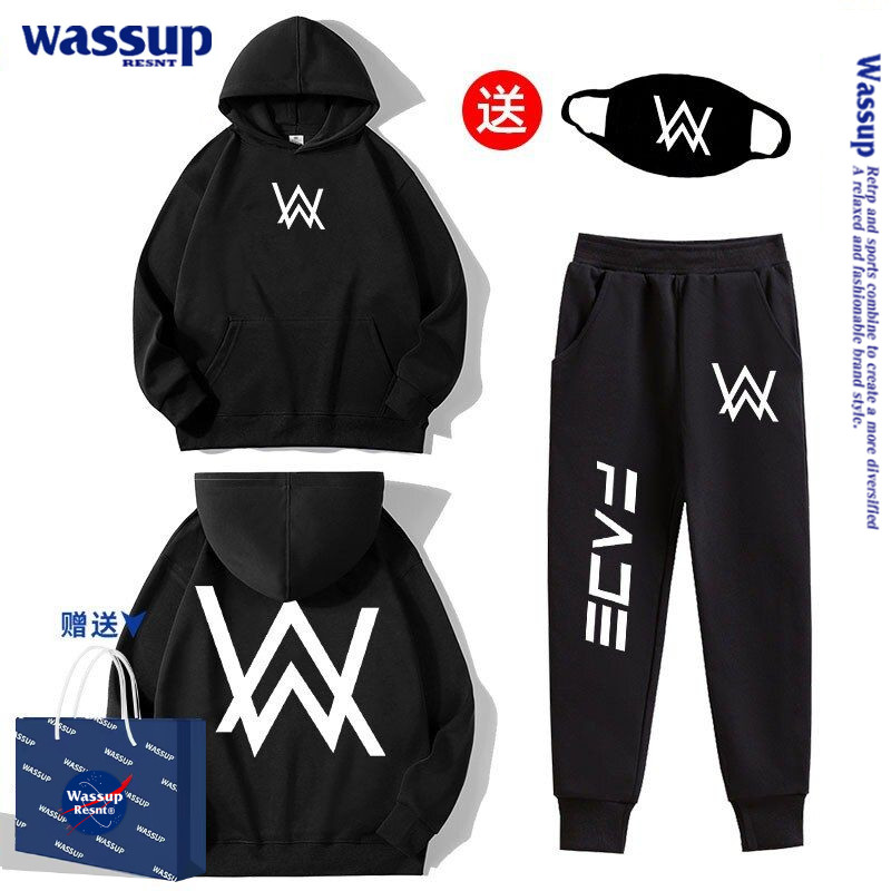 WASSUP联名嘉豪战衣艾伦沃克连帽卫衣儿童帽衫嘉豪外套秋冬装上衣