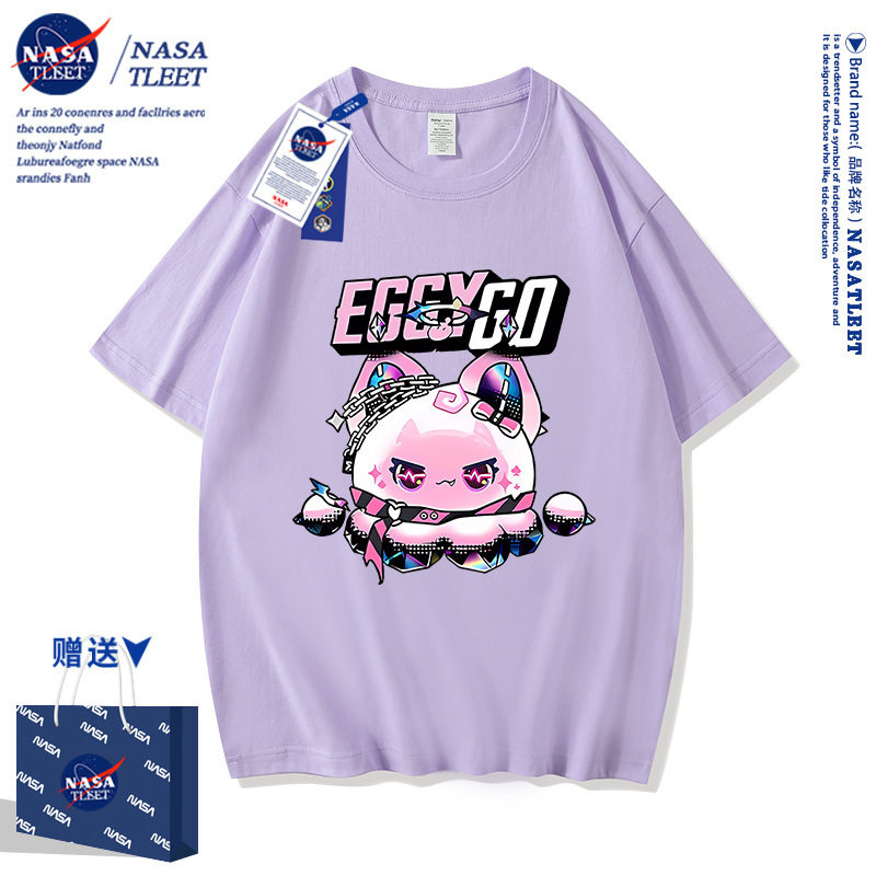 NASA联名卡通游戏纯棉短袖男女童装百搭打底衫夏季新款ins风T恤衫
