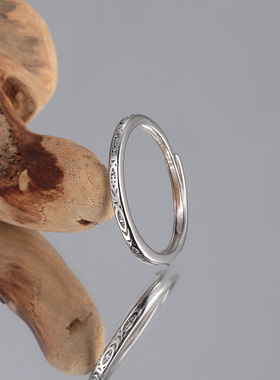 尚爱银饰 足银999纯银戒指女开口设计小众轻奢冷淡风高级感指环