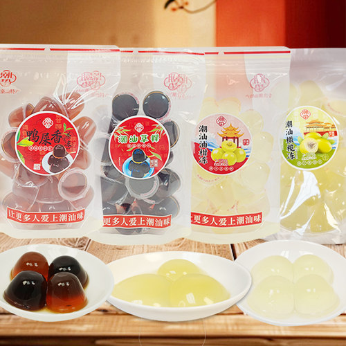 潮汕特产草粿冻橄榄油柑冻茶冻