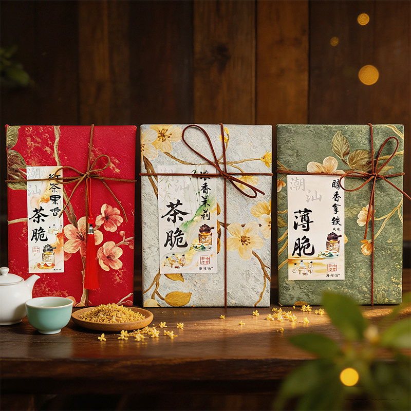 潮汕特色手信礼红茶茉莉茶脆拿铁薄脆咖啡脆休闲茶点糕点茶酥零食