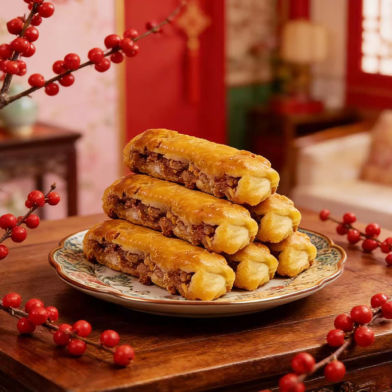 腐乳条腐乳饼咸香肉馅饼潮汕特产腐乳柳休闲茶配传统糕点小吃点心