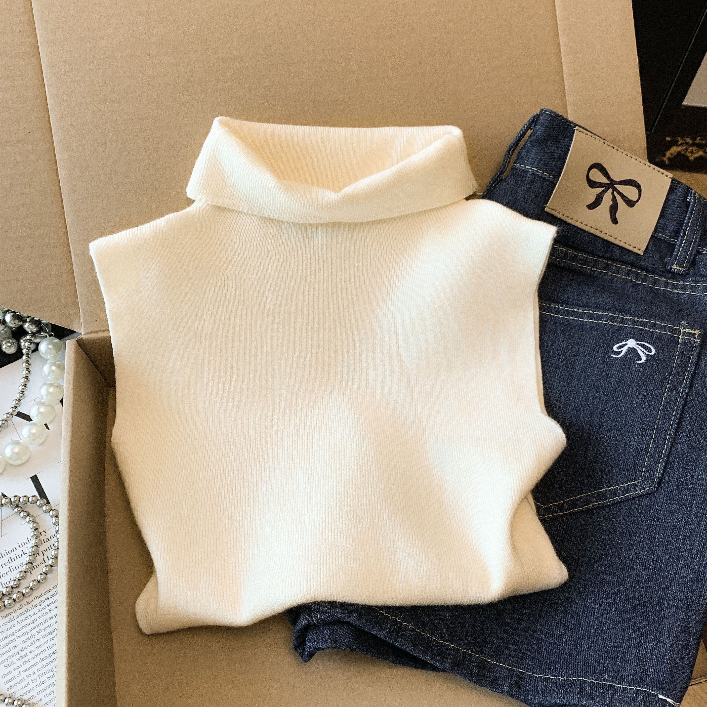 高领无袖马甲背心女春季叠穿高级感内搭可外穿针织打底上衣,女装/女士精品,马夹,淘宝优惠券,粉丝福利购,淘宝优惠卷