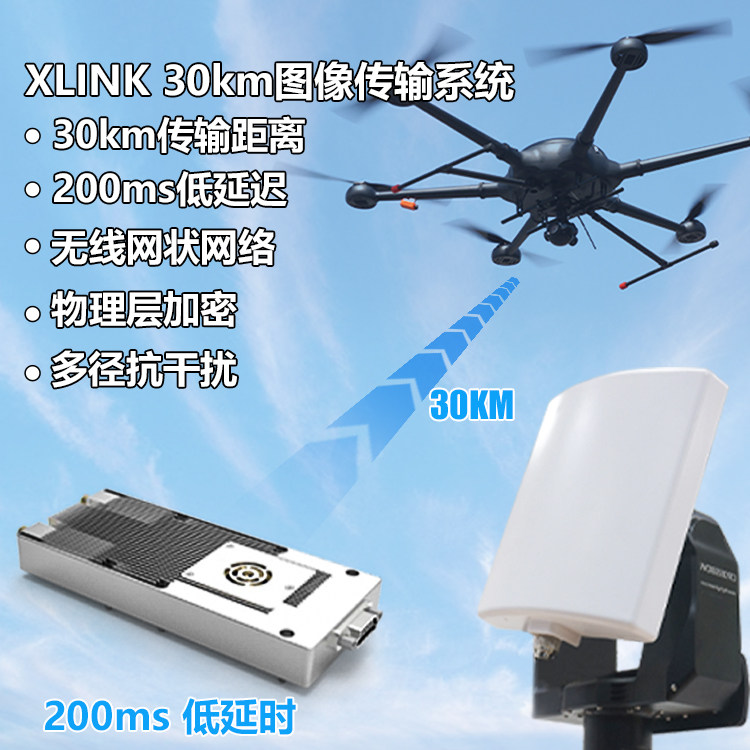 Foxtech Xlink 远距离 无人机 高清 数字 图传 30km公里 图数一体