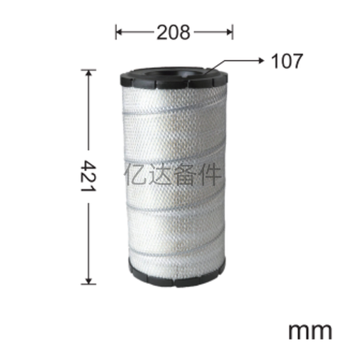 适用于小松PC200-7/PC210-7/PC228-7-8挖掘机发动机空气滤芯