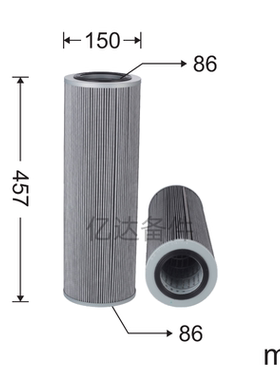 适用于P849/31RF-10100/31N4-01460/31N4-01461挖掘机液压油滤芯