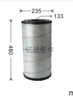 适用于众友GC208/GC218/GC228中联ZE200E-10挖掘机发动机空气滤芯