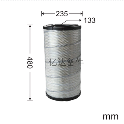 适用于山河智能SWE210E/SWE215E/SWE225挖掘机发动机空气滤芯