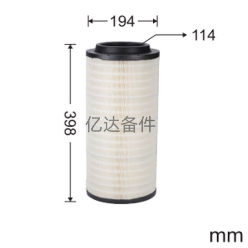 适用于杰西博JS220LC/JS240LC/JS260LC挖掘机发动机空气滤芯