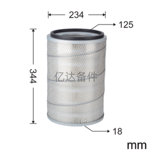 适用于三一SY235C/SW3210/SWE230 徐工XE200挖掘机发动机空气滤芯